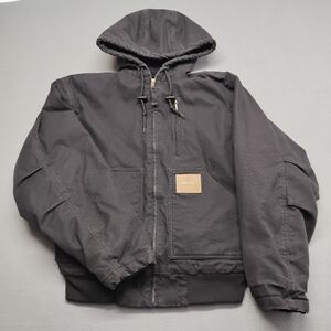Men's Black Hooded Field Jacket - Heavy-Duty Workwear